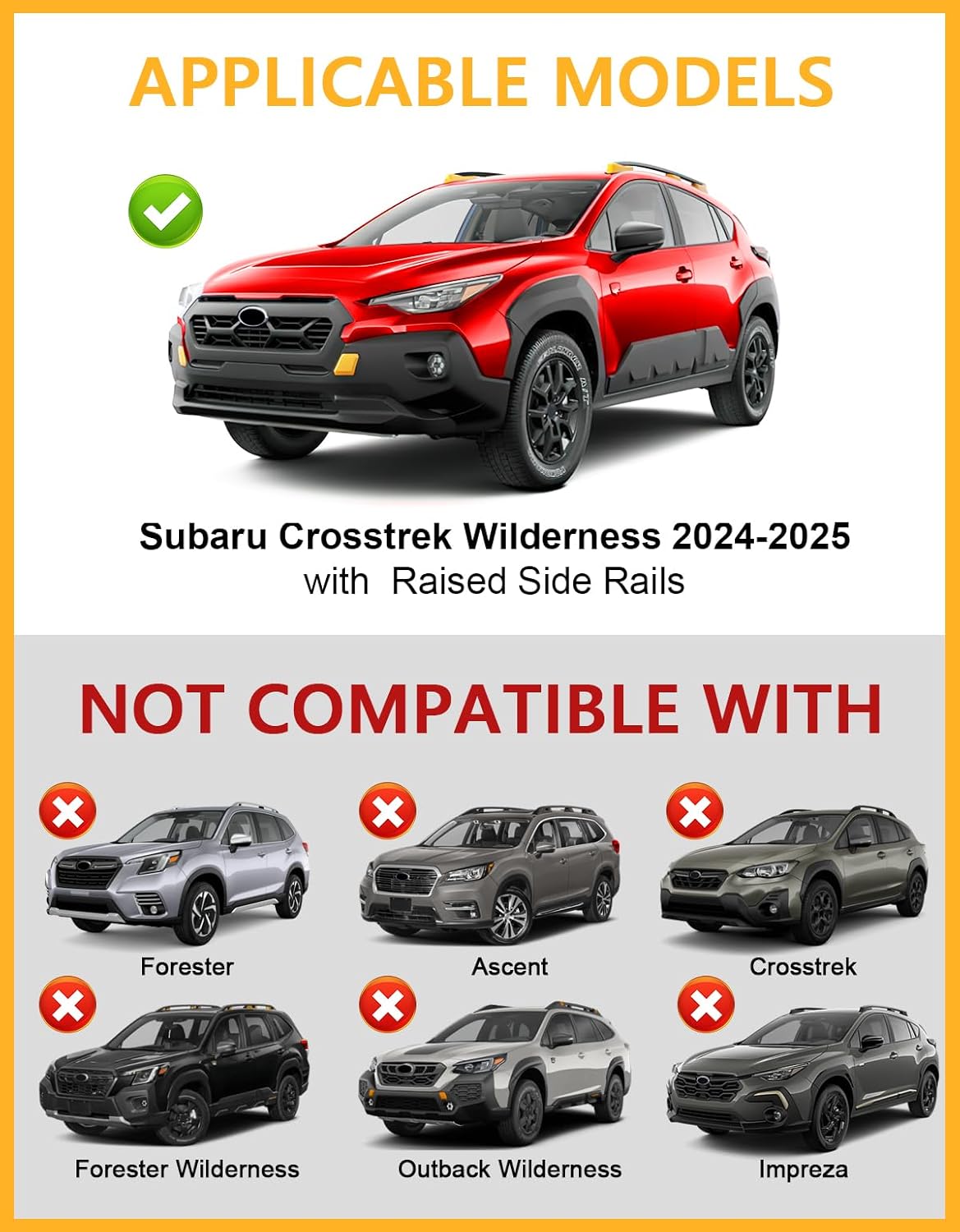 Tuyoung 300lbs Roof Rack Cross Bars Compatible with Subaru Crosstrek Wilderness 2024 2025 2026, Lockable Heavy Duty Aluminum Anti-Theft Metal Lock Roof Rails Crossbars Rooftop Cargo Bars Luggage