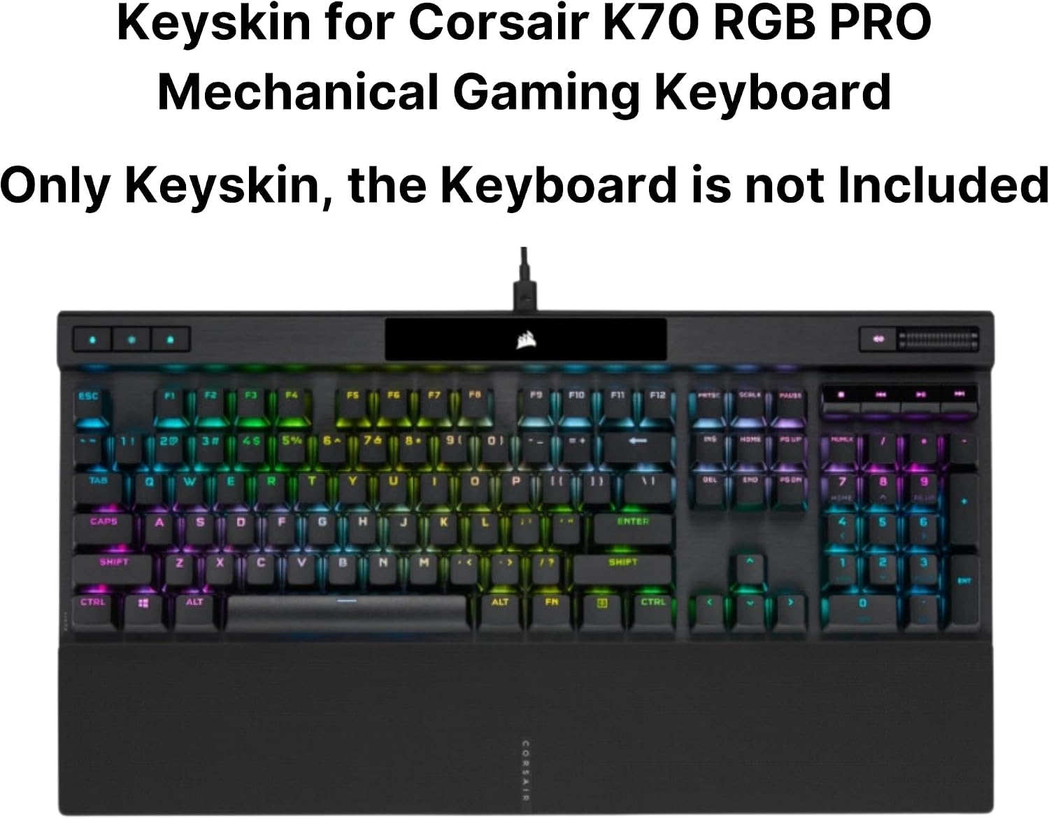GuardV Keyboard Skin for Corsair K70 RGB PRO Mechanical Gaming Keyboard
