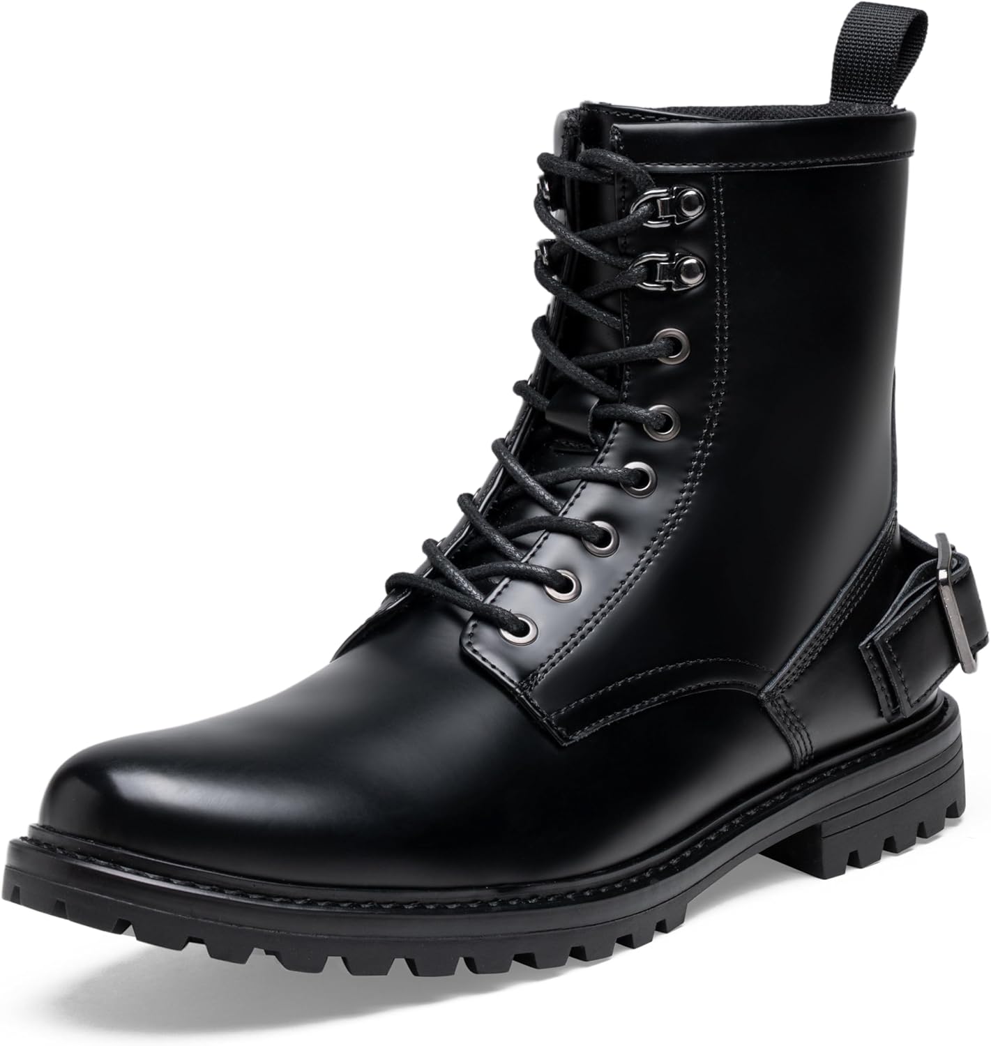 JOUSEN Mens High Top Combat Boots - Zipper Closure