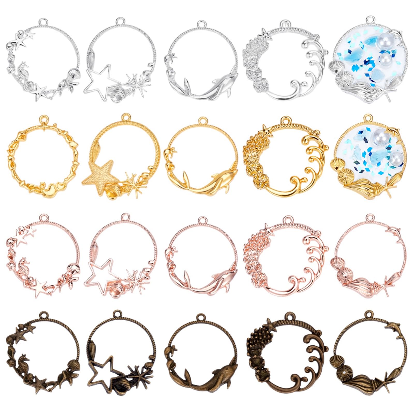 Pendentifs océan pour fabrication bijoux résine et loisirs créatifs