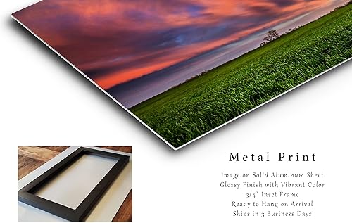 Miniatura 2 de Sky Wall Art (Ready to Hang) Aluminum Metal Print of Scenic Clouds Illuminated by Sunlight at Sunset in Oklahoma Great Plains Wall Art Nature Decor