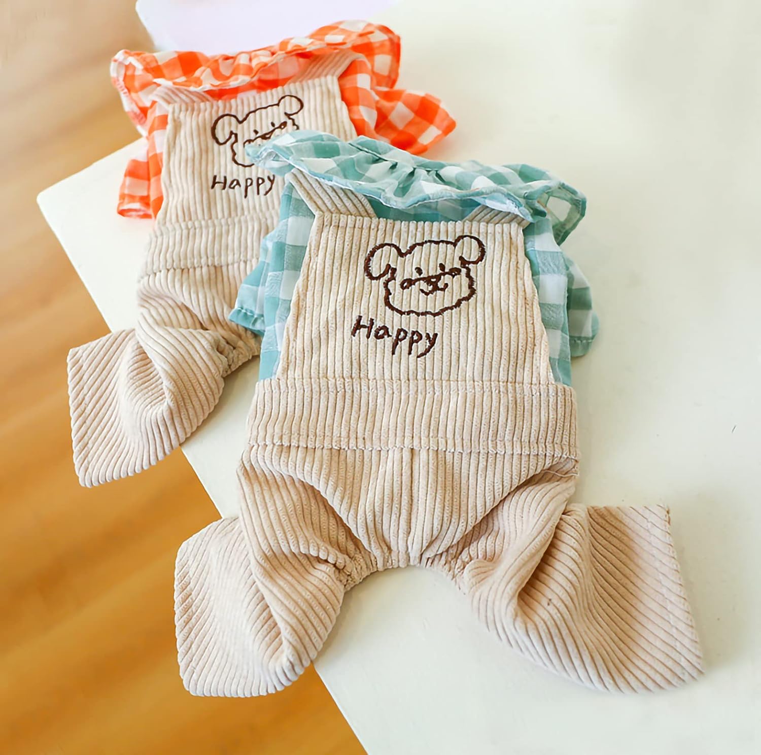 SGQCAR Pet Clothes Plaid Dog Shirts Adorable Cat Jumpsuits Puppy Casual Outfit for Small Dogs Teddy Yorkies Overalls XS Blue : Pet Supplies