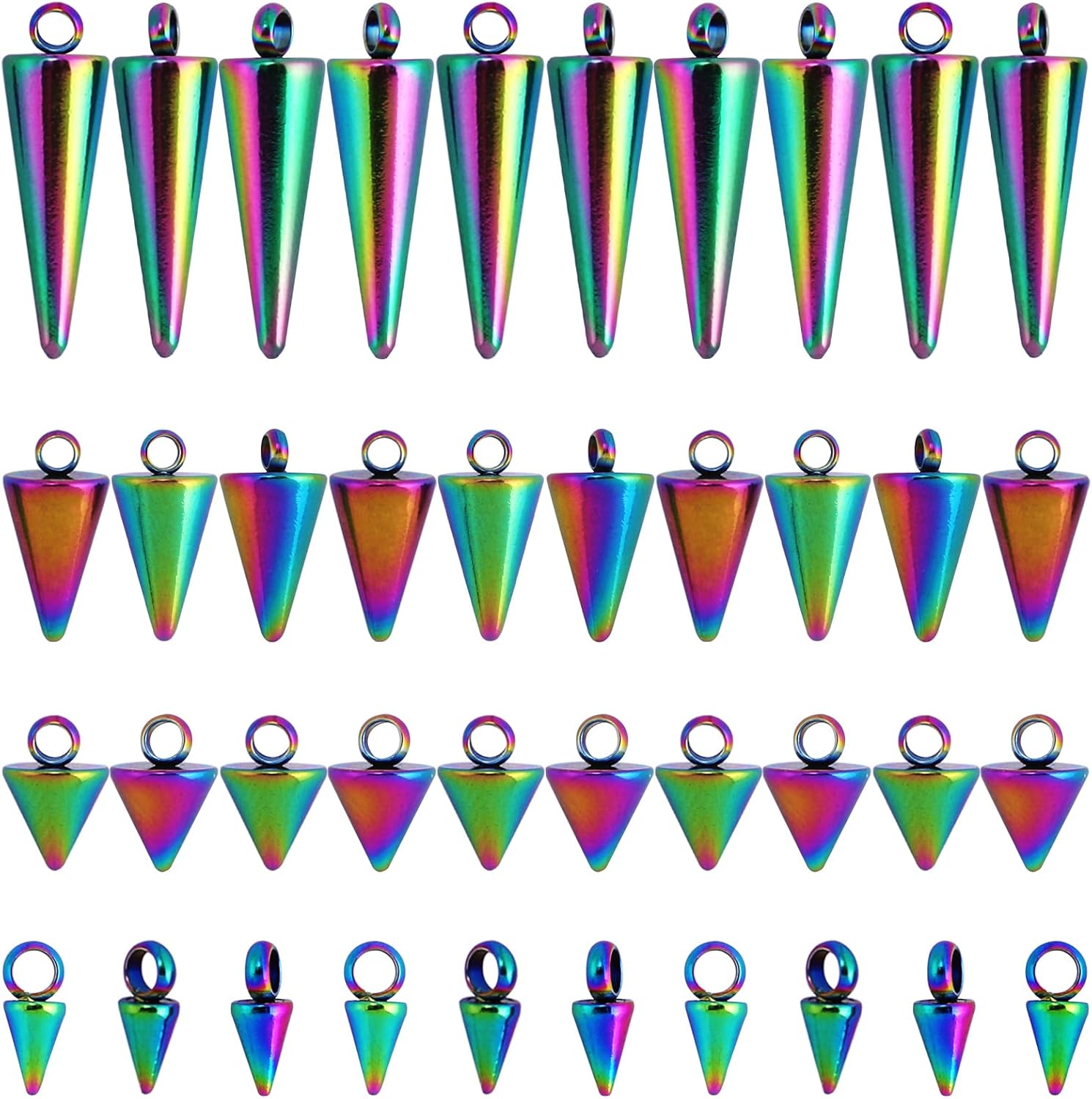 Spike Charm Pendants Cone 304 Stainless Steel Charm with Jump Ring Golden for Jewelry Necklace Necklace Earring Making Crafts