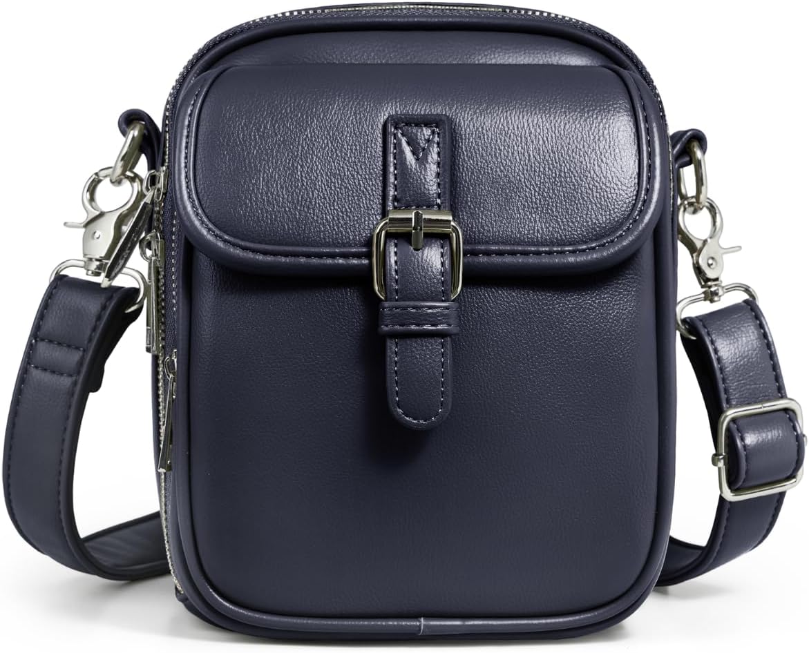 Unilily Crossbody Bags for Women, Vegan Leather Messenger Bag Vintage Shoulder Bag Travel Purse Wallet with Card Slots