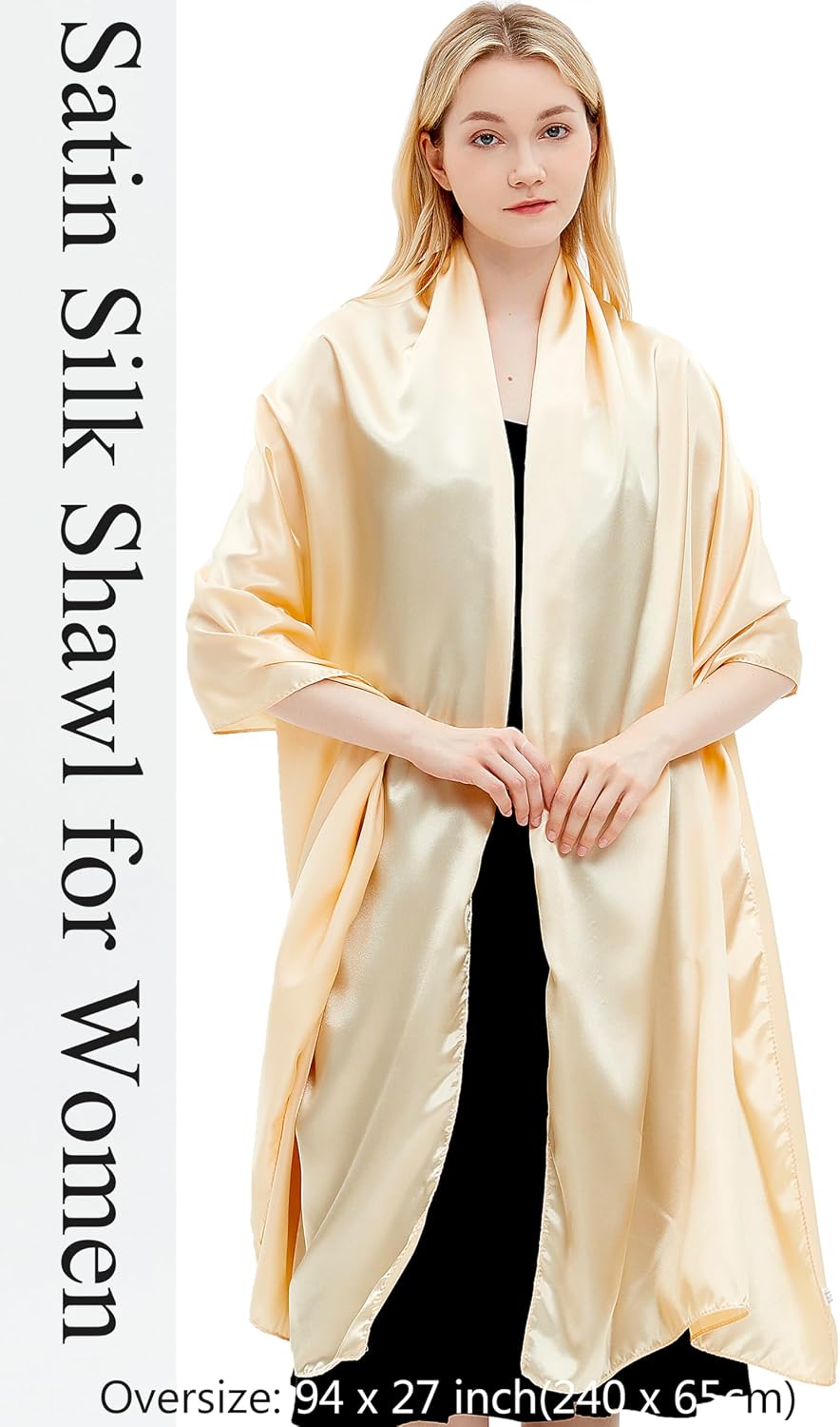 Shawls and Wraps for Women Evening Dresses Satin Scarf Extra Long Wedding Bridal Party Bright Stole image 3