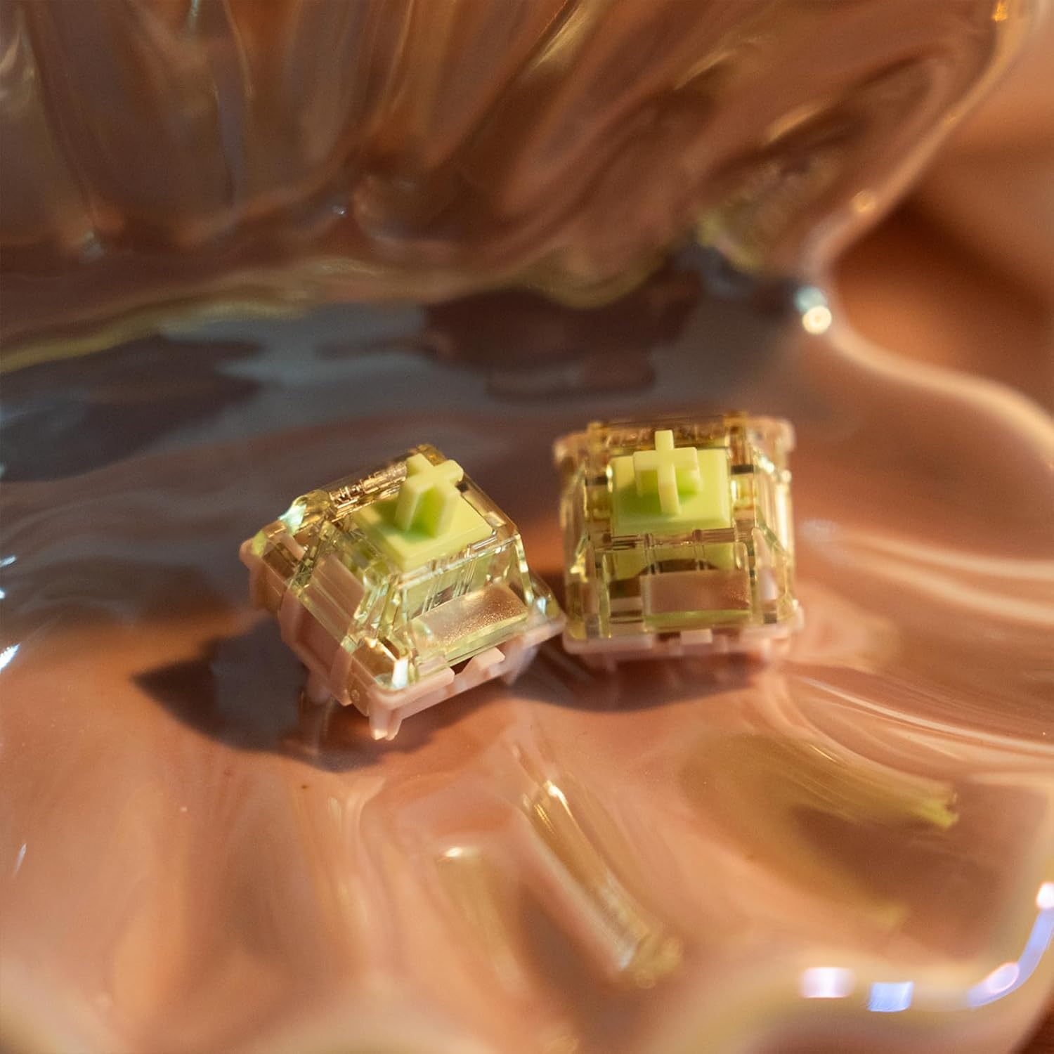 GATERON Harmonic Keyboard Switches, Clicky RGB LED 5 Pin Factory Pre-lubed 60gf Key Switches for MX Mechanical Keyboard (110)