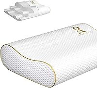 Royal Therapy Queen Contour Memory Foam Pillow for Neck Pain Relief - Side, Back & Stomach Sleepers, Adjustable Cervical Support 24x14x5"