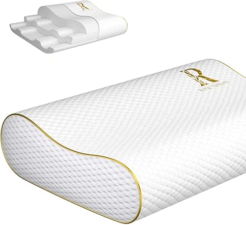 Miniatura 14 de Royal Therapy Almohada cervical de espuma viscoelástica de viaje – Almohada de contorno para dolor de cuello y hombros