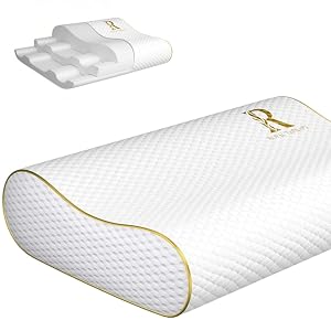 Royal Therapy Memory Foam Pillow Queen Neck Pain Relief Contour Cervical Pillow for Neck and Shoulder Pain Side