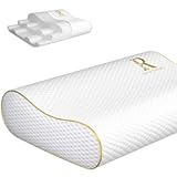 Memory Foam Pillow&comma; Queen Neck Pain Relief&comma; Contour Cervical Pillow&comma; for Neck and Shoulder Pain&comma; Side&comma; Back and Stomach Sleeper