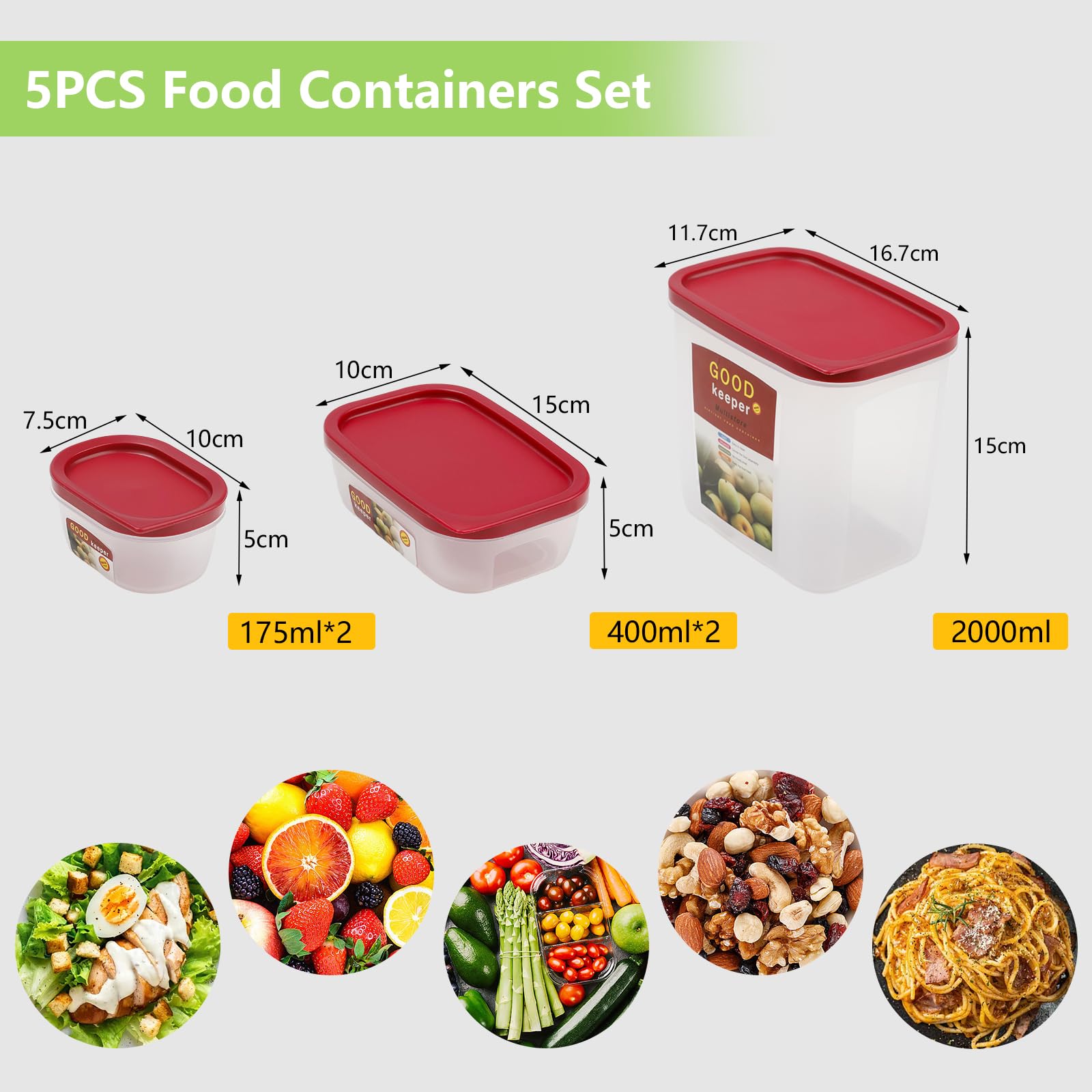 Cinnani Boîte Alimentaire Set, 24 Pièces Boîtes Alimentaires Plastique