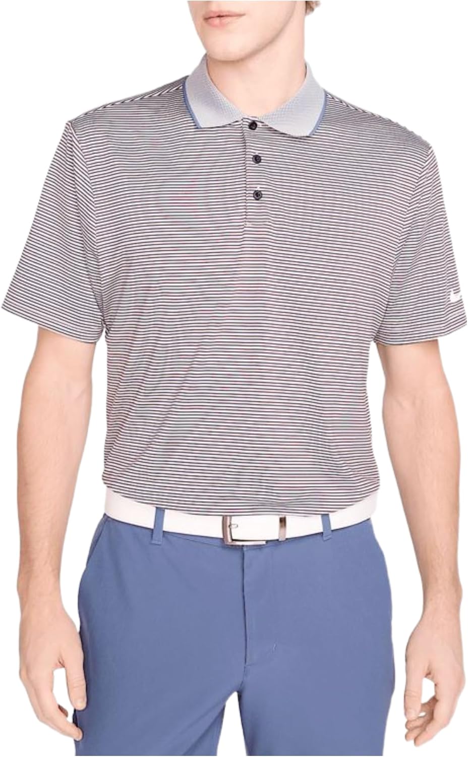 Nike Tour Men's Dri-FIT Striped Golf Polo (FZ7479-019, Platinum Violet/White)