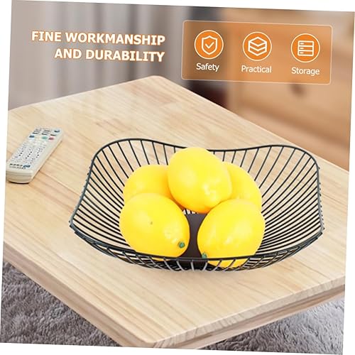 Miniatura 6 de Cesta de frutas de alambre para frutas, cuencos de dulces, cesta decorativa para aperitivos, cestas de almacenamiento de frutas, tazón de pan de