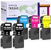 BAISINE TK5240 Toner Compatible for Kyocera TK5240 TK-5240 Toner Cartridges for Kyocera Ecosys M5526cdw M5526cdwn P5026cdw P5026cdn 5 Pack, Black Cyan Magenta Yellow