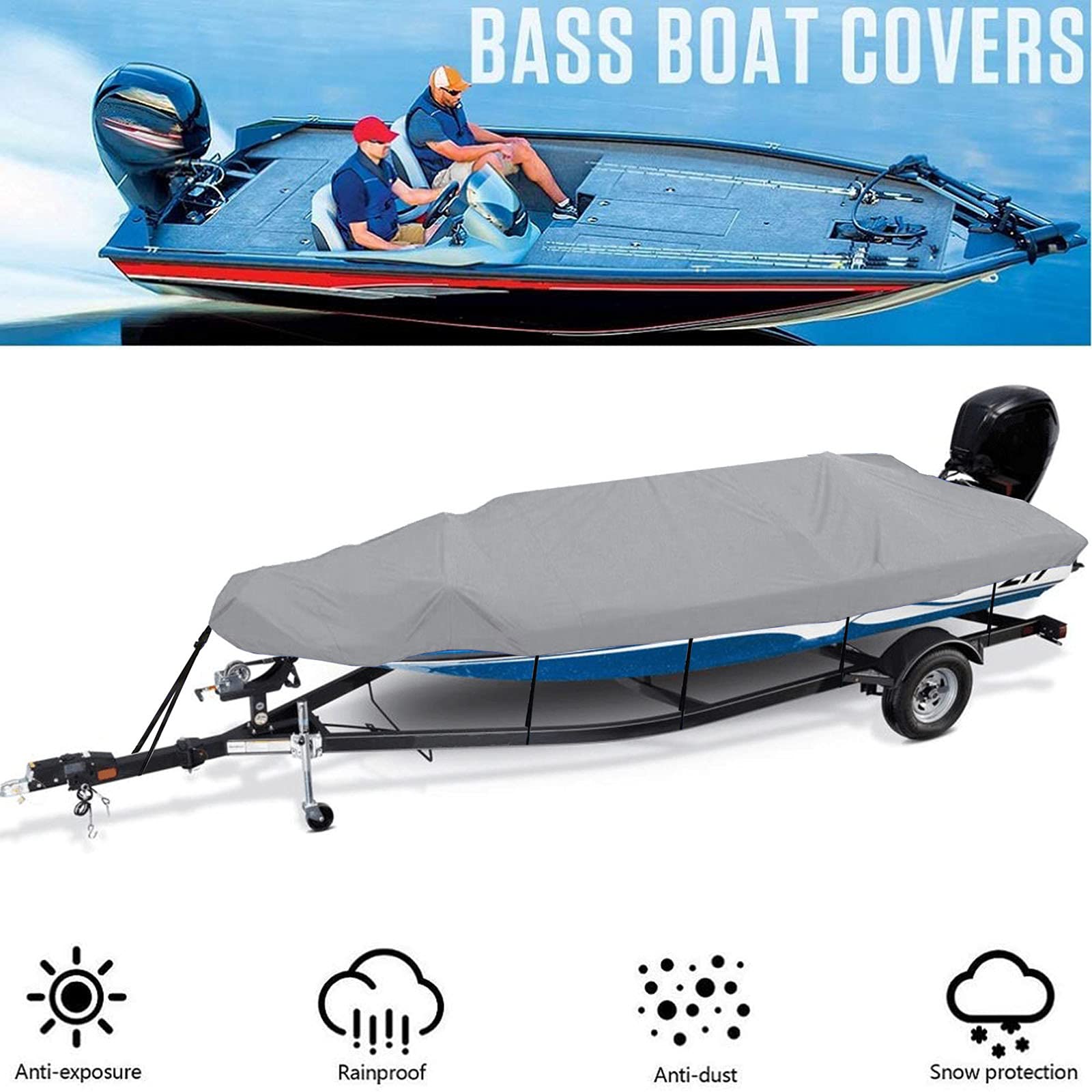 Goede Boot Cover Kit Boothoes Outdoor reflecterend 300D Oxford-stof 11-22ft V-HULL Runabouts en basboten Boot Kit (Color : 20-22FT