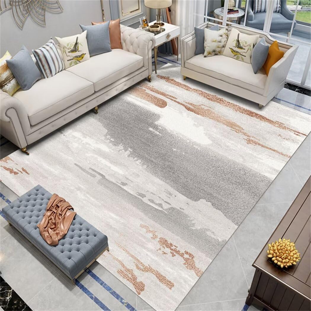 Tapis enfants gris minimaliste 200x290cm lavable et ultra résistant au temps