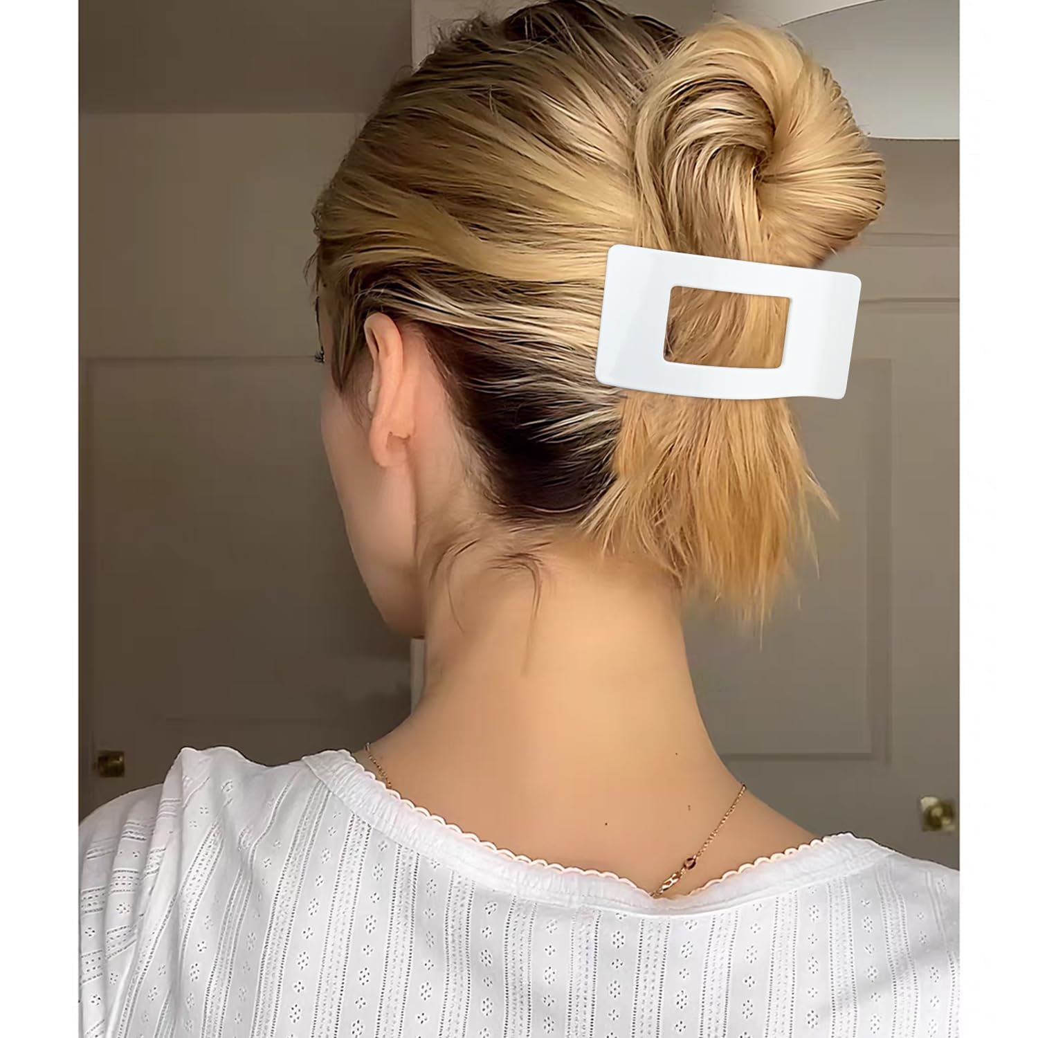 Norbiariz 4 Pack Flat Hair Clips for Women Girls French Lay Down Flat Claw Clips Strong Hold Large Side Hair Clips for Daily Styling - Image 3