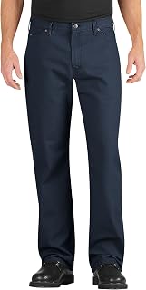 Dickies Occupational Workwear LU239RNV3032 LU239 Industrial Relaxed Fit Straight Leg Carpenter Duck Jean, Fabric, 30" x 32", Rinsed Navy