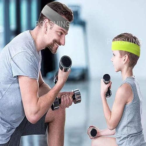 Miniatura 7 de PorsMing Paquete de 19 bandas de ejercicio, bandas elásticas para el cabello, bandas elásticas para la cabeza, para mujeres, hombres, niñas, yoga,