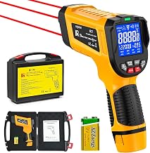 Infrared Thermometer Temperature Gun 3992°F 50:1, | Triple-Laser IR Temp Gun for Industrial Furnace Kiln Foundry Steel Welding HVAC Engine Diagnostic Tool