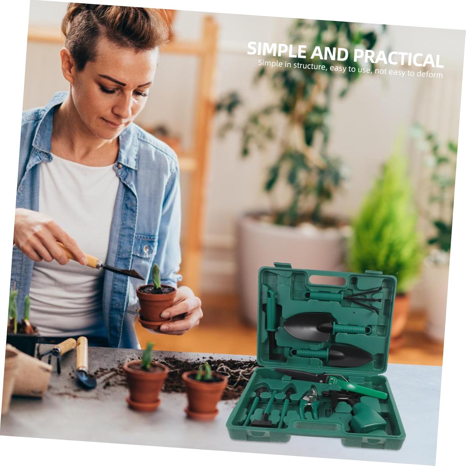 Toyvian Gardening Tool Set Kit Rakes Shovels Shears Sprayer Storage Case Tools for Outdoor Planting Vegetable Gardening Supplies