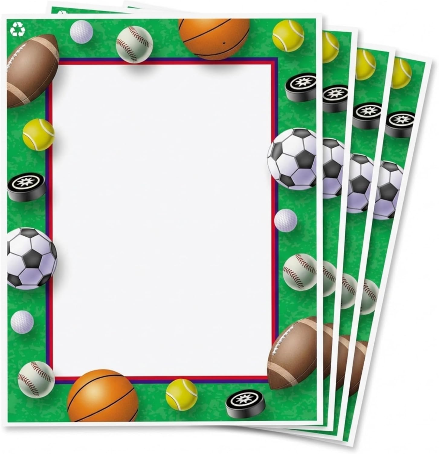PaperDirect Ultimate Sports Stationery, Letters, Cards, Invites, Border Papers, Letterhead 8.5 x 11, 100 sheets, Elegant Premium Writing Paper, Decorative Printer Paper