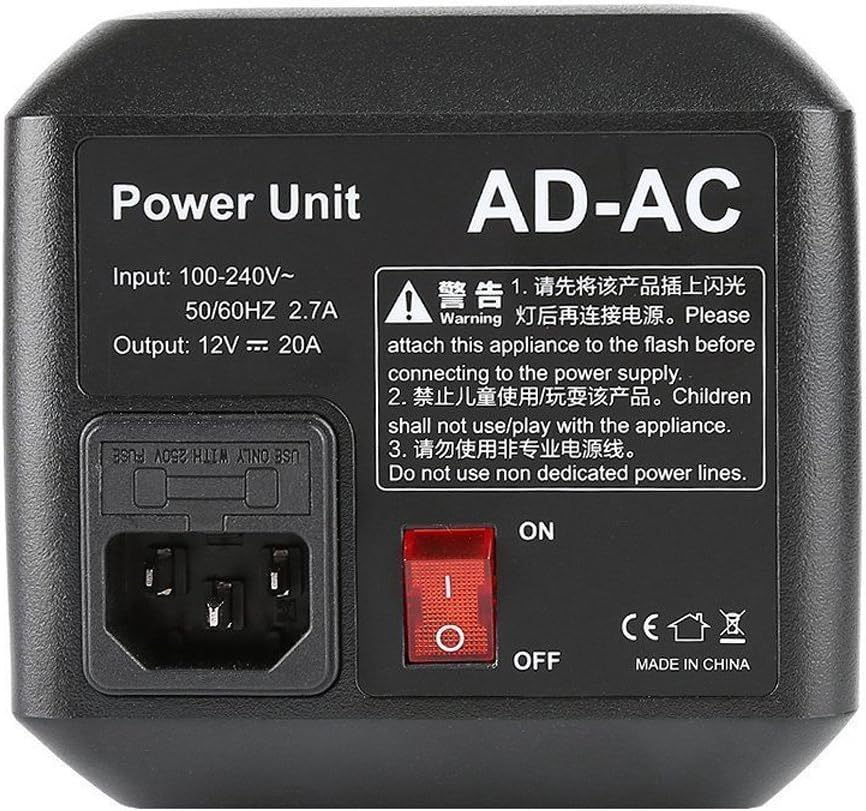 Flаѕh Sаlе Fomito Godox AD-AC AC Power Source Adapter with 16.4'/5m Cable for Godox AD600 AD600B AD600M AD600BM Flashpoint, XPLOR 600 Flash Strobe Light