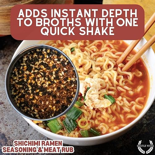 Miniatura 4 de Shichimi Ramen condimento y carne frotado – Mezcla de especias gourmet – Todo natural – Sin OMG – Hecho en Estados Unidos – Hecho a mano – Pequeño