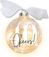 Vista 6 de Adorno de Navidad iluminado para cumpleaños número 21, regalo de felicitación a veintiún años para él o ella, cumple 21 años, transparente