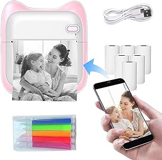 Ruilonghai Label Printer Bluetooth | Mini Pocket Thermal Printer | Portable Smart Photo Printer, Compatible with iOS Mobile Sticker Printer for Diary, Notes, Memos, Photos