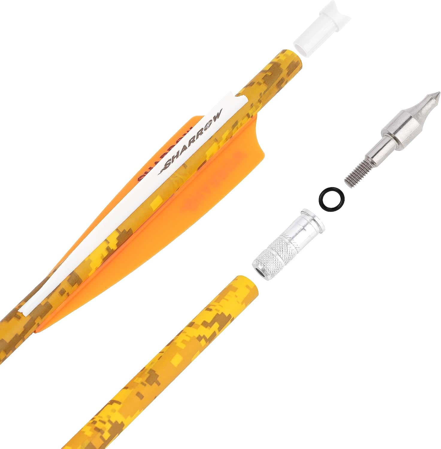 Camo Crossbow Bolts 16 17 18 20 22 inch Carbon Hunting Arrows Crossbow Arrows 6/12Pack (12, Style D, 18 inch)