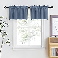 Vista 31 de NICETOWN Cortinas elegantes con caída de cascada para dormitorio, cortinas con jareta para barra estilo granja para sala de estar, cortinas rústicas