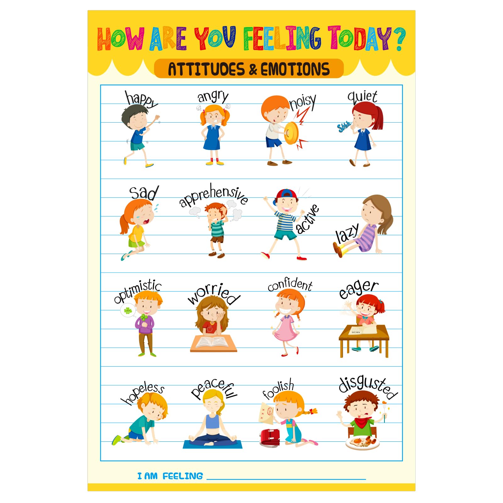 Snapklik.com : WaaHome Feelings Chart For Kids Toddlers - How Are You ...