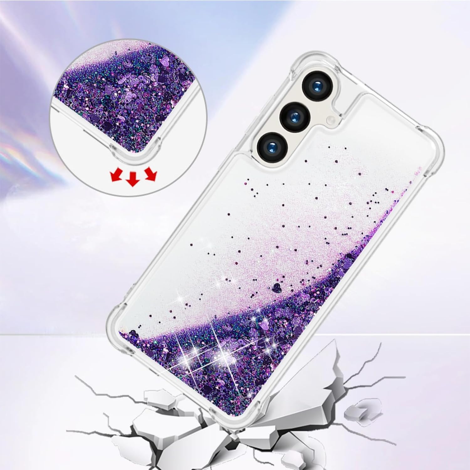 Bling Glitter Case for Samsung Galaxy S26+ Plus.Liquid Purple image 5