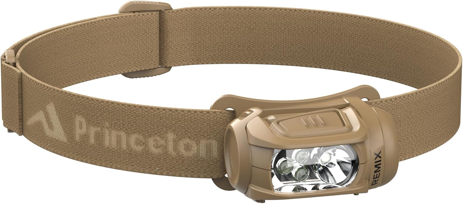 Princeton Tec Remix LED Headlamp (300 Lumens, Tan w/Red LEDs) (RMX300-RD-TN)