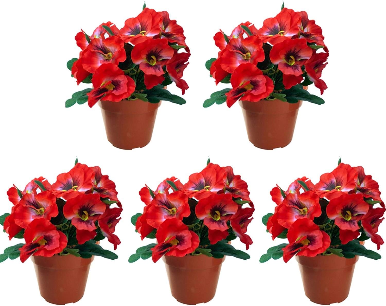 Garden 365 Artificial Pansy Flowers, Fake Plants for Outdoor or Indoor Use