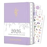 Planner 2026, Weekly and Monthly Planner with Tabs from Jan 2026 - Dec 2026, A5 Hardcover Academic Calendar with Date for School & Office Schedule, 5.8