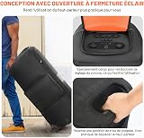 Housse pour enceinte compatible avec la JBL PartyBox 720,Housse de protection anti-poussière sans fond/Sac de rangement pour JBL PartyBox 720,Noir et orange,Housse portable uniquement (sans roulettes) - 4