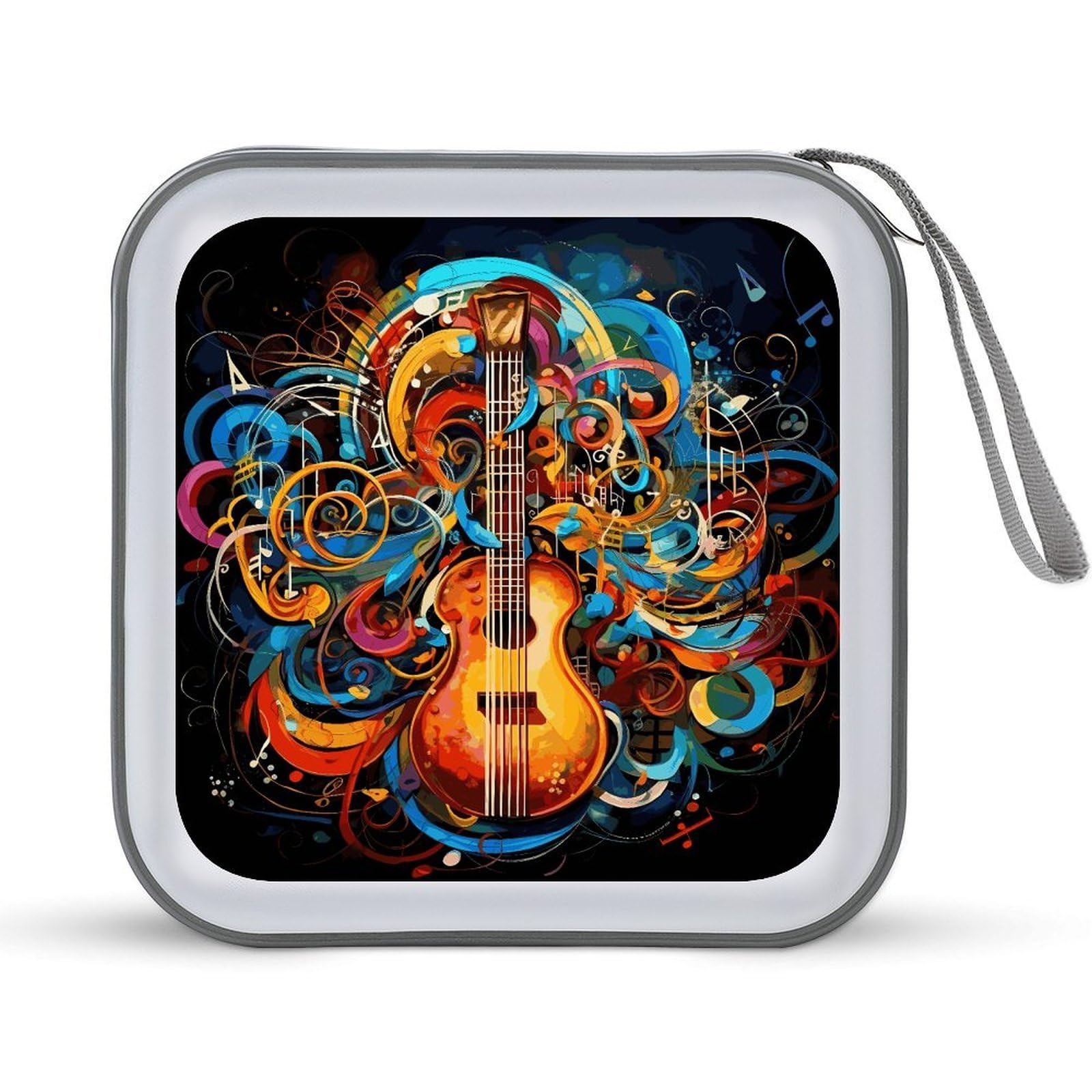 VstaDank Music Series Portable CD Case Zipper CD/DVD Case Anti Scratch CD Case Plastic Case for CDs DVDs Blu-ray Vinyl Records