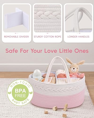 Vista 20 de Maliton Organizador de pañales para bebé, cuerda de algodón para cambiador, almacenamiento de guardería, artículos imprescindibles para bebé recién
