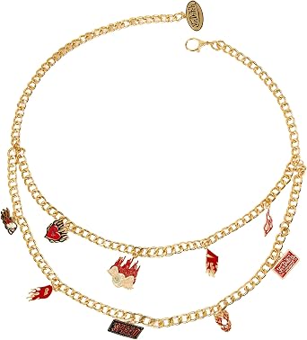 Von Dutch Womens Charm Chain Belt, Adjustable Metal Fashion Waist Belt