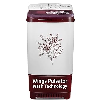 Voltas beko, A TATA Product 7.5 kg Semi - Automatic Top Load Washer (2023 Model, WST75BBRT, Burgundy, Wings Pulsator wash method)