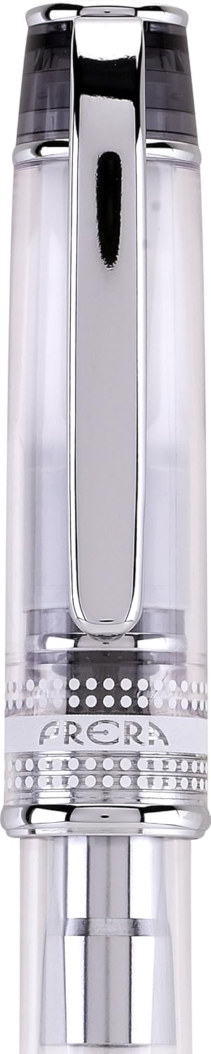 PILOT Prera Fountain Pen, Clear Barrel with Black/Silver Accents, Medium Nib (60820)