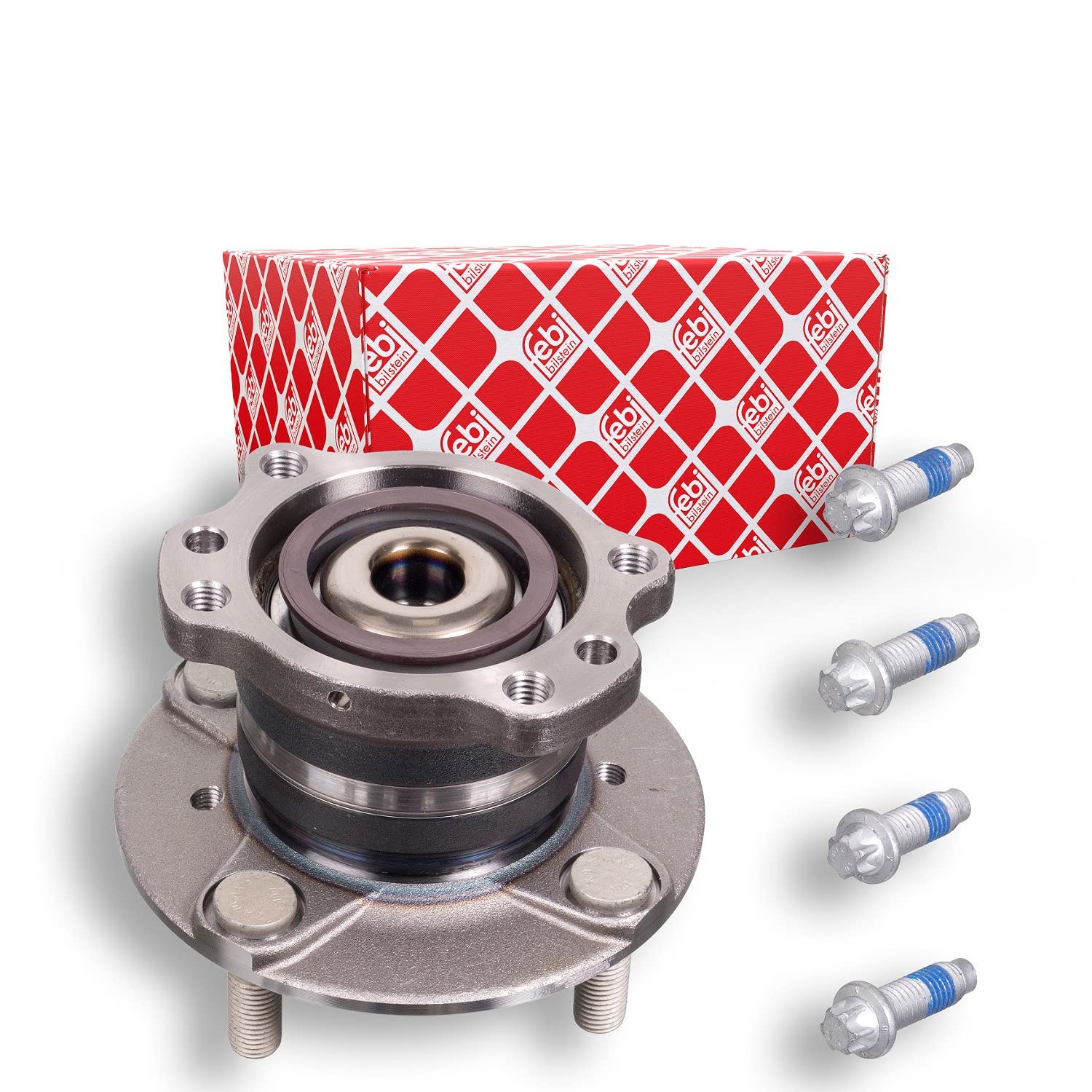 febi bilstein 102784 Wheel Bearing Kit with wheel hub, ABS sensor ring and additional parts, pack of one