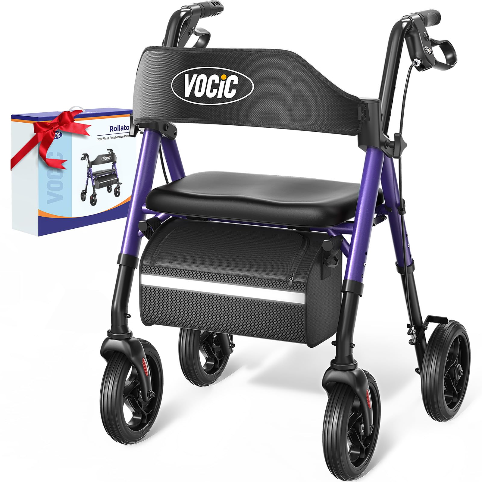 VOCIC Z21 Rollator Walker - With Seat & All Terrain -10