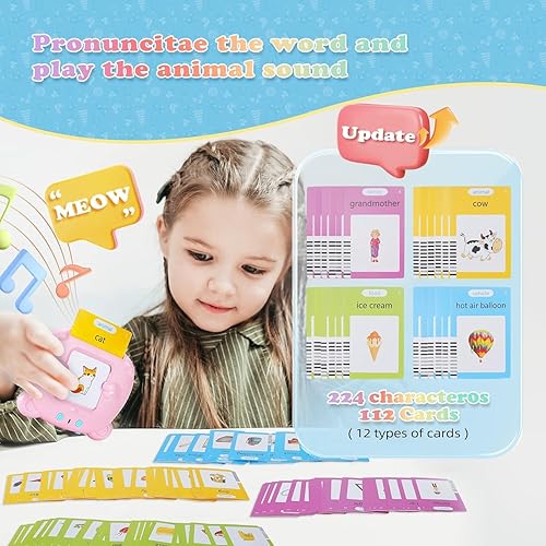 Miniatura 5 de Tarjetas didácticas parlantes, 224 palabras visuales, juguetes Montessori, juguetes de terapia del habla, juguetes sensoriales para autismo,