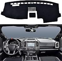 Vista 16 de SPEEDWOW Tapete para cubierta de tablero de instrumentos compatible con Ford F150 1997-2003 sin sensor climático/sensor de luz