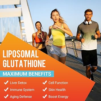 Liposomal Glutathione Softgels, Enhanced Absorption - Liposomal Delivery, Active Form L-Glutathione, Cellular, Immune Function & Liver Detox, Rich in Antioxidant Formula, Gluten Free, 120 Softgels