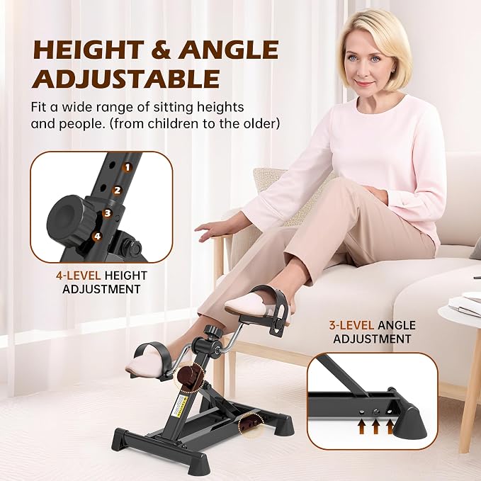 Mini Exercise Bike, Under Desk Bike Pedal Exerciser Portable Foot Cycle Arm & Leg Peddler Machine miniatura 3