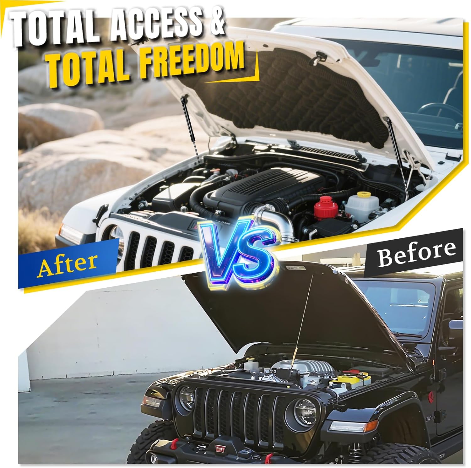 ARANA Hood Struts Kit for Toyota Tacoma 2024 2025 & 4Runner 2025+, No Drill Front Hood Piston Shocks Lift Support QuickLIFT System Accessories 21-27022-02, 2 Pcs